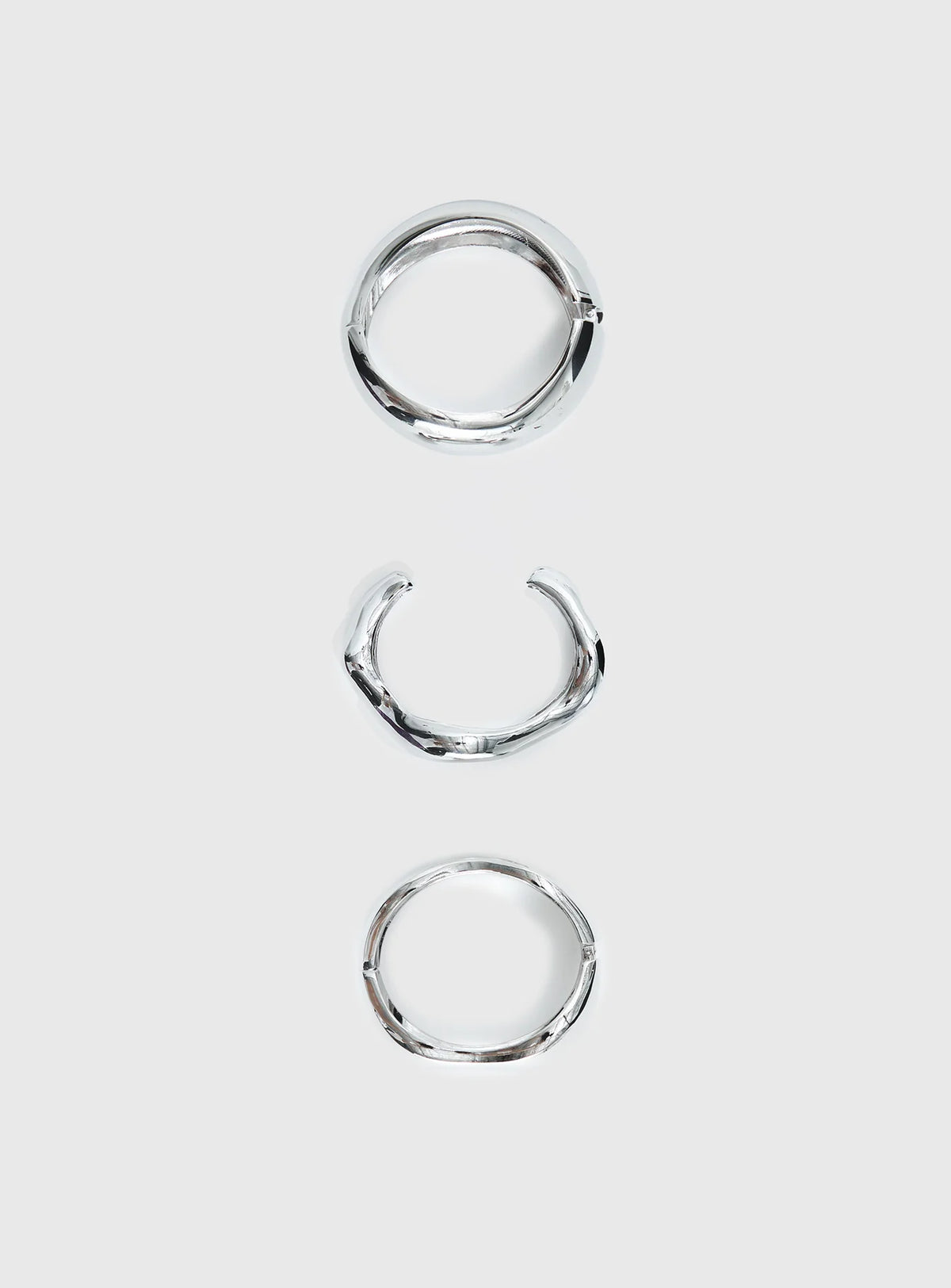 Hot Gossip Cuff Set Silver