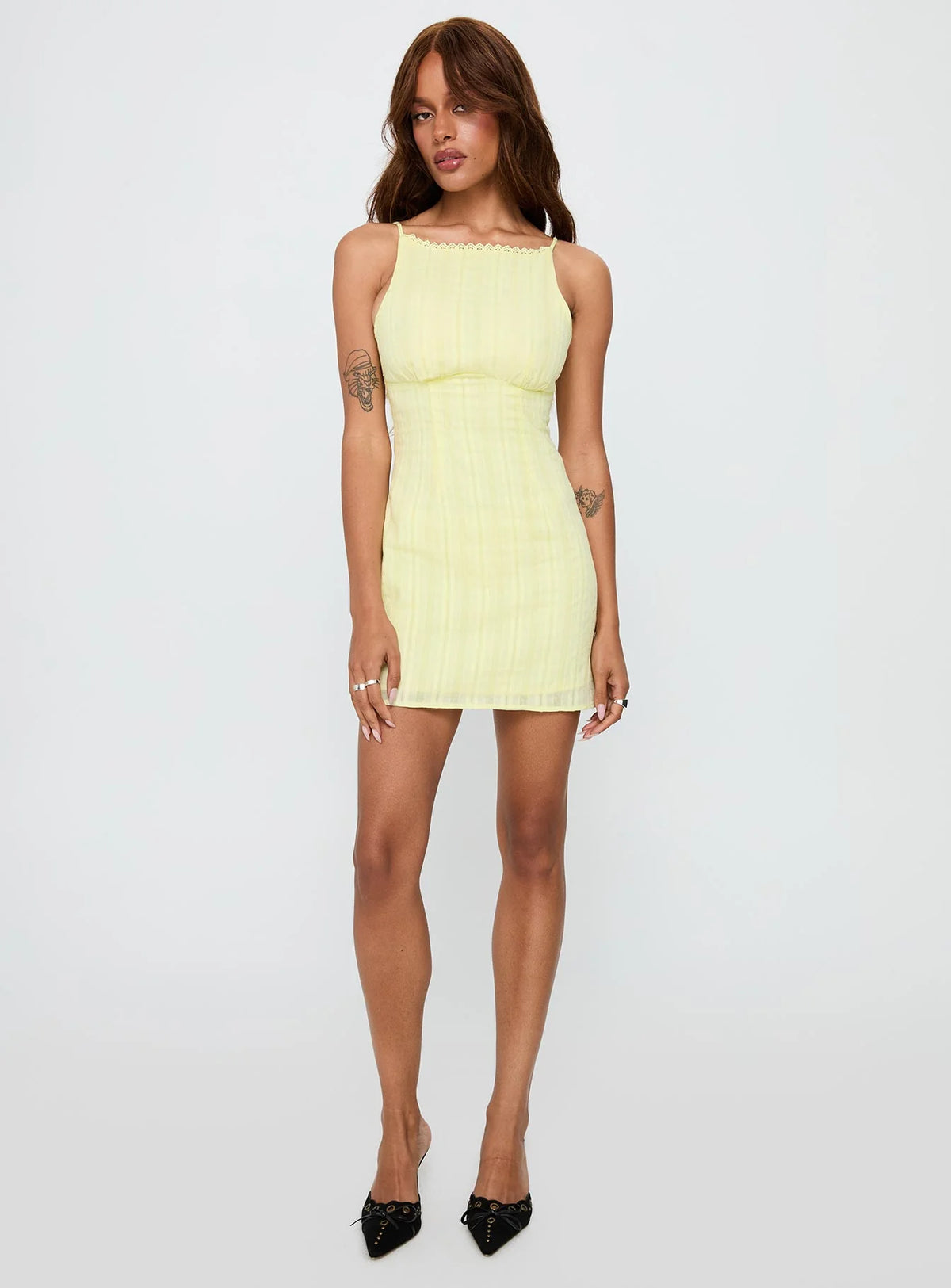 I Know Places Mini Dress Lemon