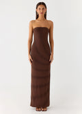 Belisse Beaded Mesh Maxi Dress - Chocolate