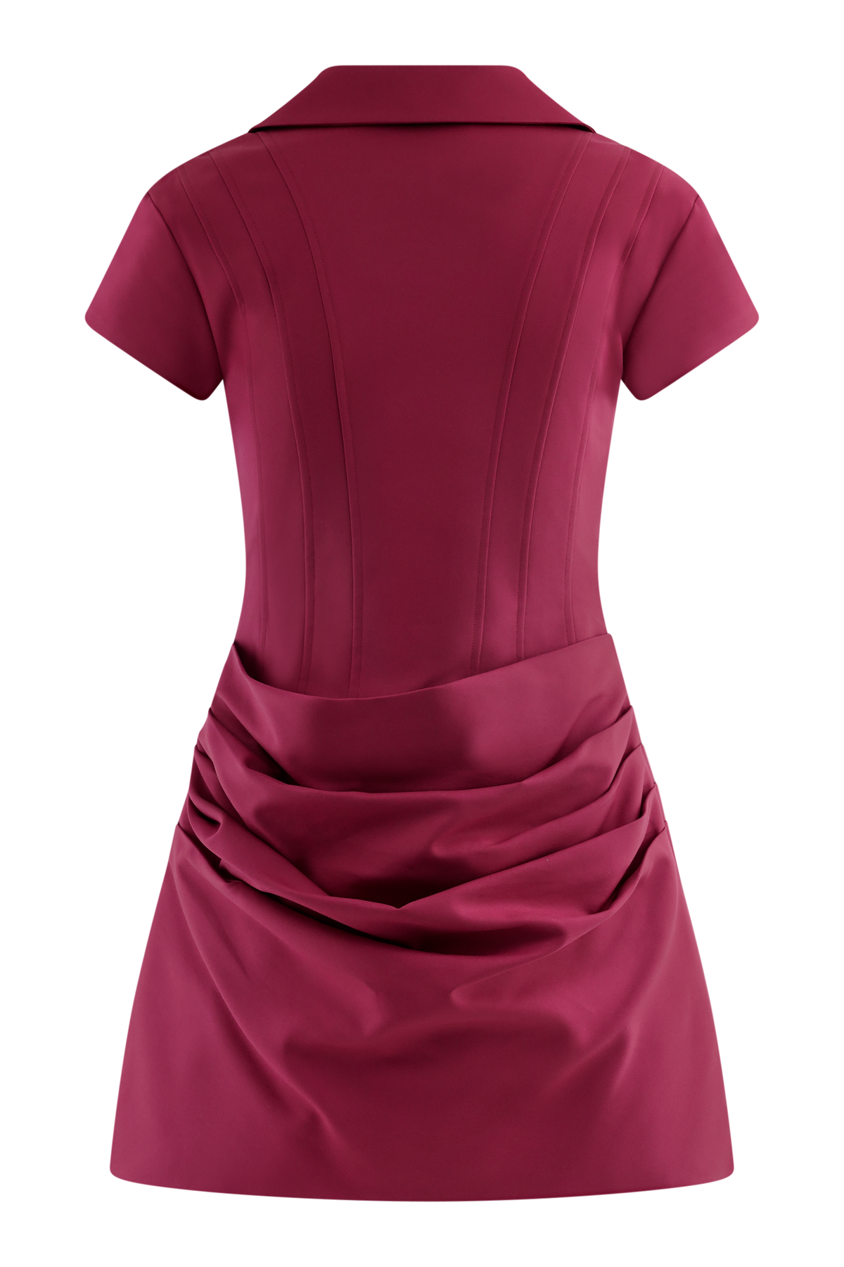 Tarryn Collared Cotton Mini Dress - Dragonfruit