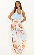 Rachel Top - Halter Fitted Top in Blue