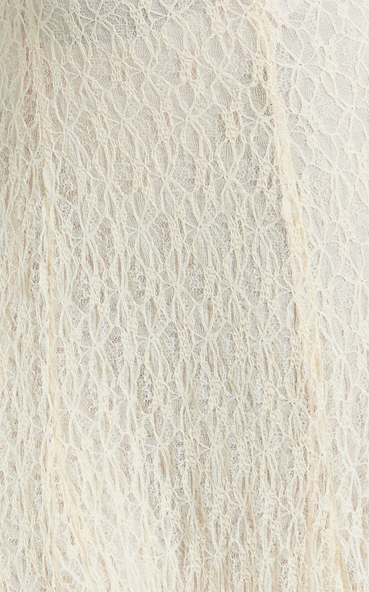 Rhea Maxi Dress - Lace Ruffle Halter A Line Godet Dress in Cream