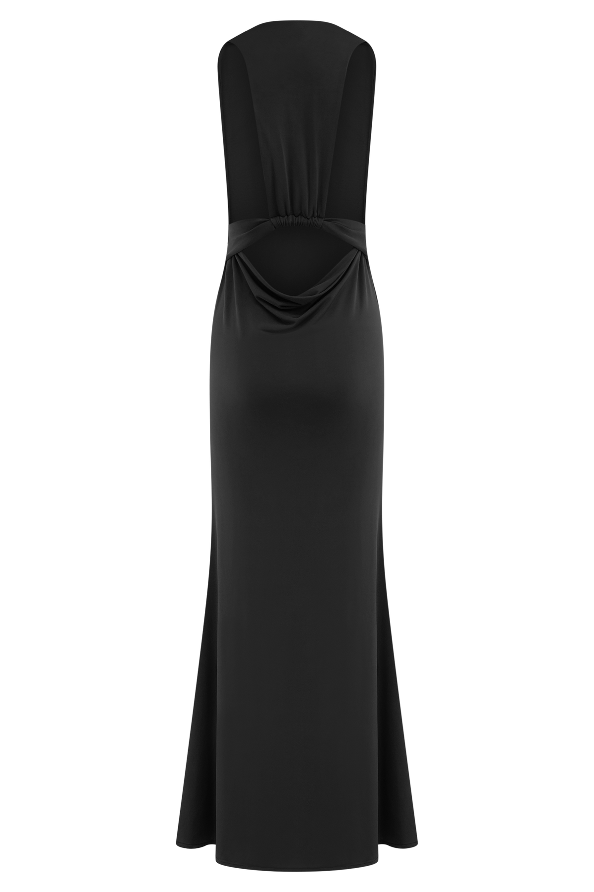Elke Slinky V Neck Maxi Dress - Black