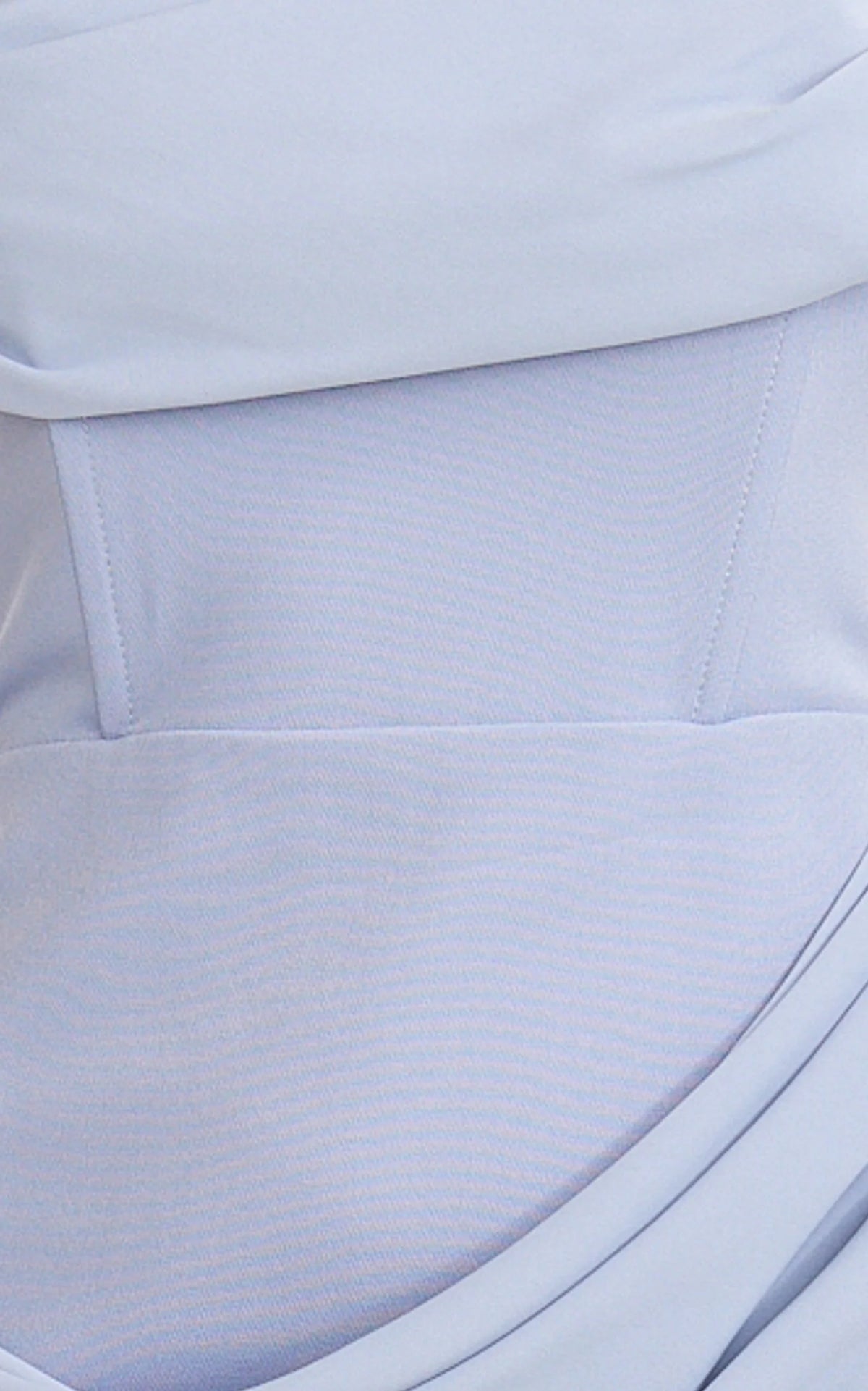 Phoebe Maxi Dress - Strapless Structured Bodice Drape Skirt Dress in Soft Blue