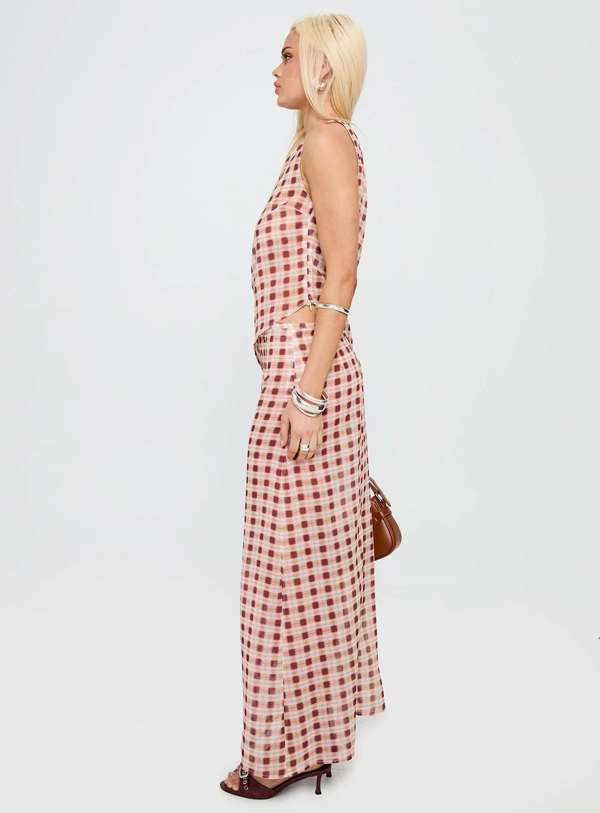 Surina Skirt Peach Check
