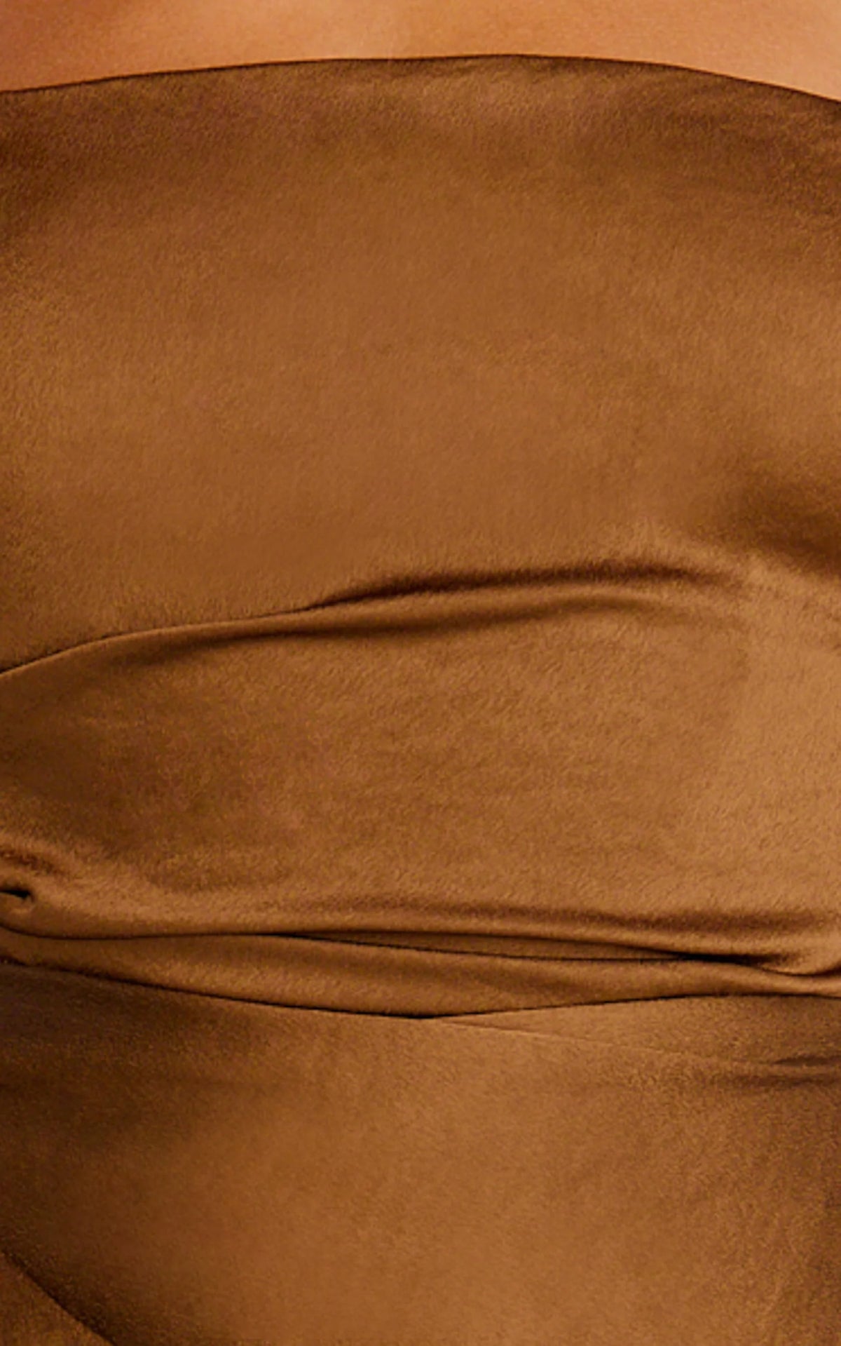 Rumi Midi Dress - Rushed Bodiest Satin Dress in Chocolate