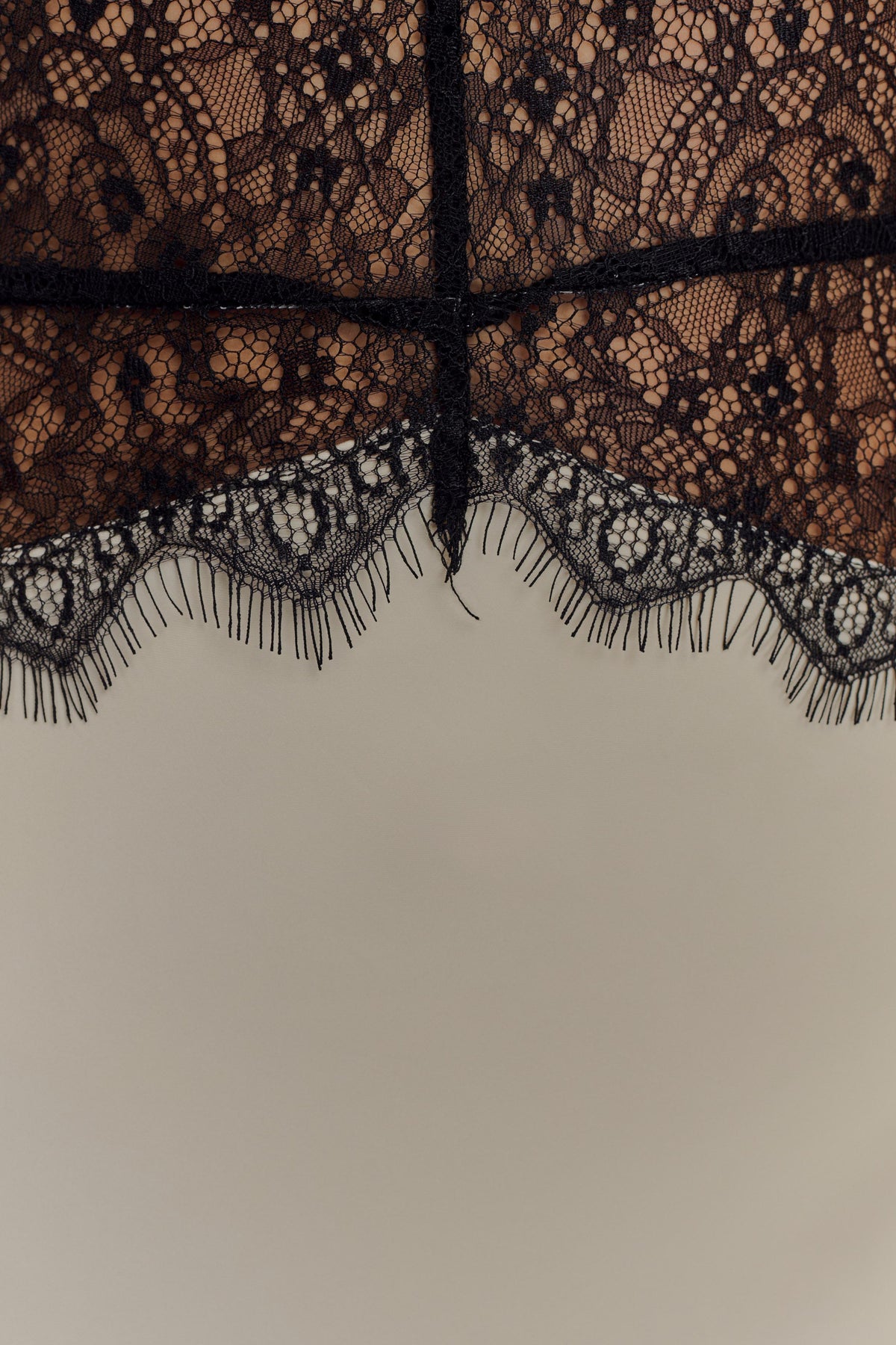 Dinah Lace And Satin Maxi Dress - Black/Ivory