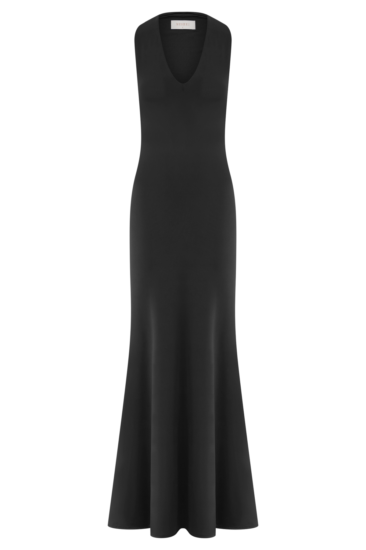 Elke Slinky V Neck Maxi Dress - Black