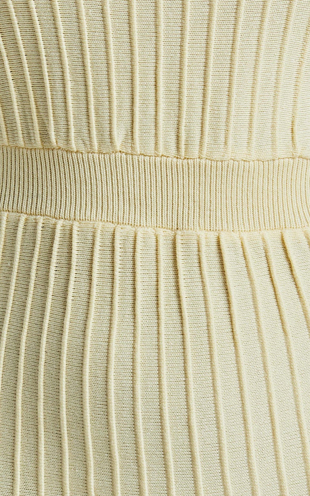 Donissa Midi Dress - Panelled Knit Dress in Butter Yellow