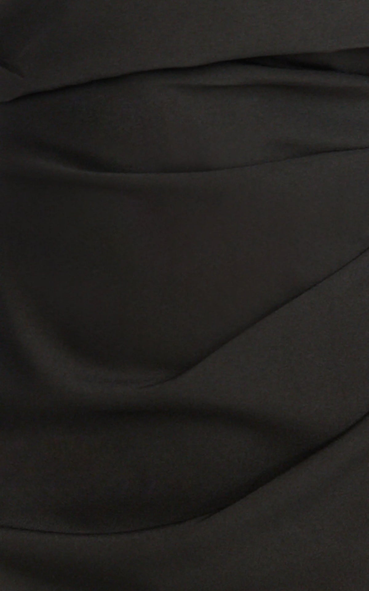 Pearce Maxi Dress - Gathered One Sleeve Bodycon Dress in Black