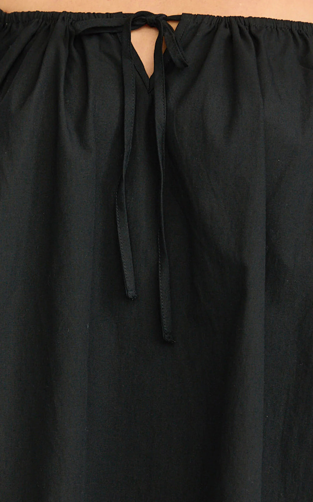 Brixton Mini Dress - Square Neck Smock Dress in Black