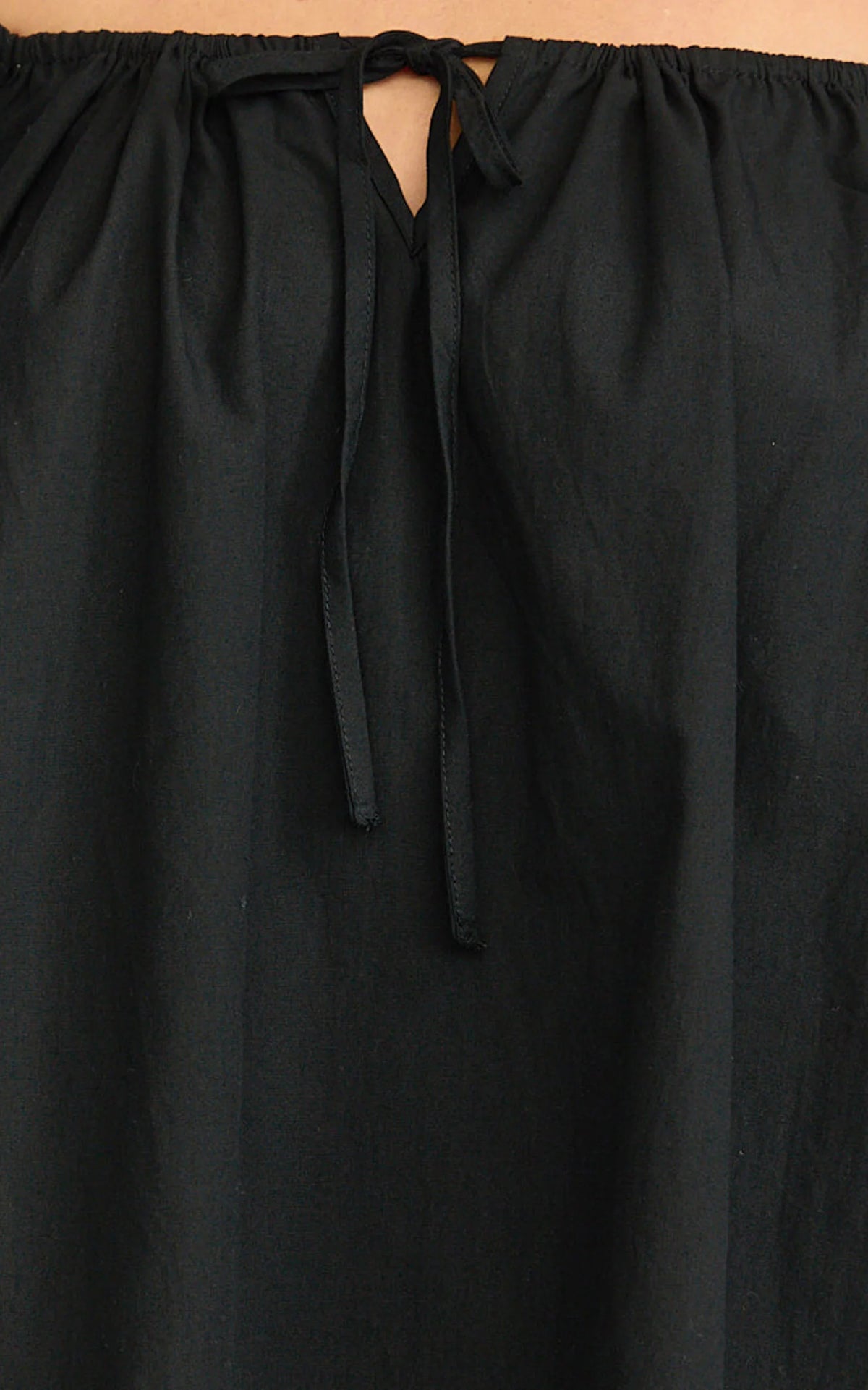 Brixton Mini Dress - Square Neck Smock Dress in Black