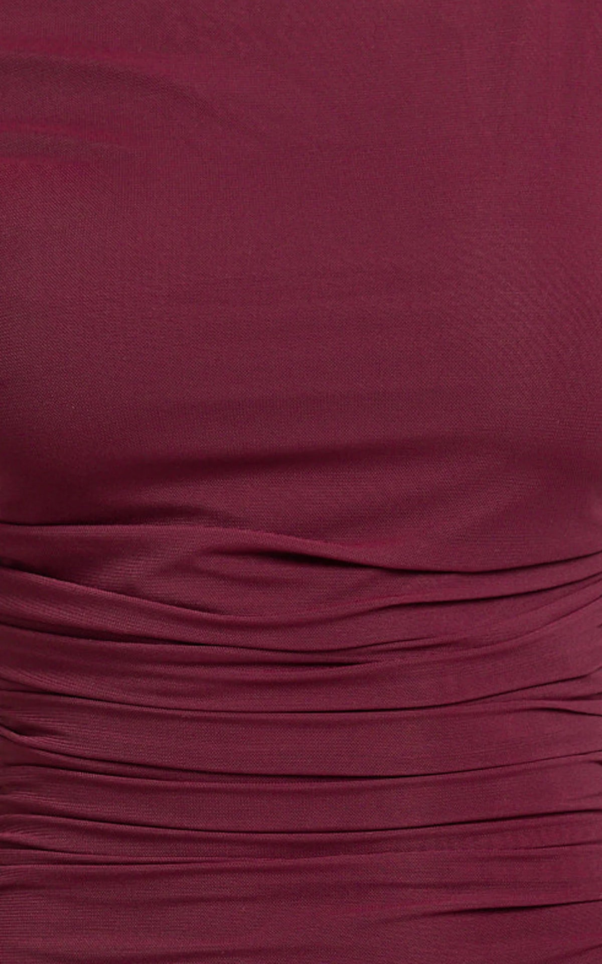Judee Midi Dress - One Shoulder High Side Split Dress in Wine